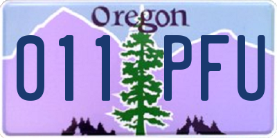 OR license plate 011PFU