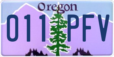 OR license plate 011PFV