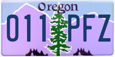 OR license plate 011PFZ