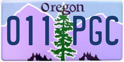 OR license plate 011PGC