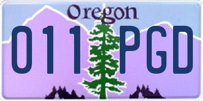 OR license plate 011PGD