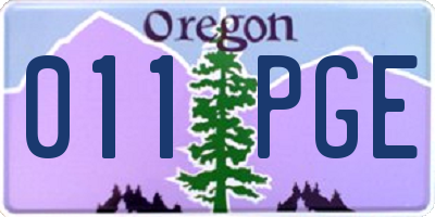 OR license plate 011PGE