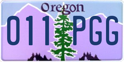 OR license plate 011PGG