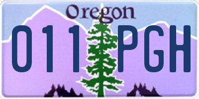 OR license plate 011PGH