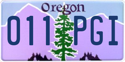 OR license plate 011PGI