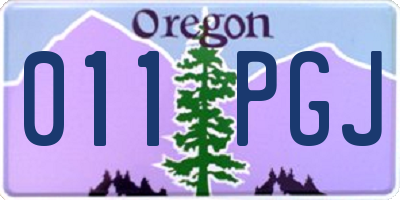 OR license plate 011PGJ