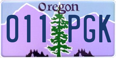 OR license plate 011PGK