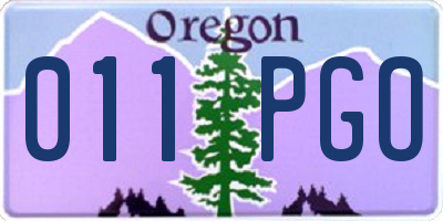 OR license plate 011PGO