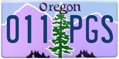 OR license plate 011PGS