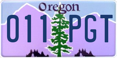OR license plate 011PGT