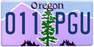 OR license plate 011PGU