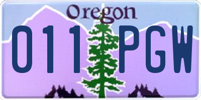 OR license plate 011PGW