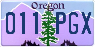 OR license plate 011PGX