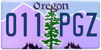 OR license plate 011PGZ