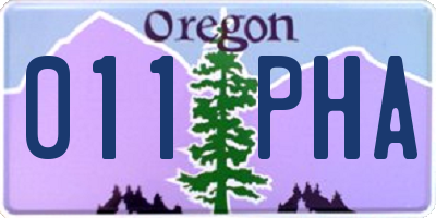 OR license plate 011PHA