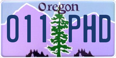OR license plate 011PHD