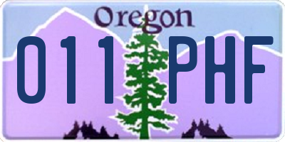 OR license plate 011PHF