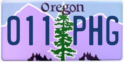OR license plate 011PHG