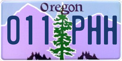 OR license plate 011PHH