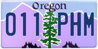 OR license plate 011PHM