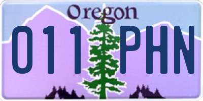 OR license plate 011PHN