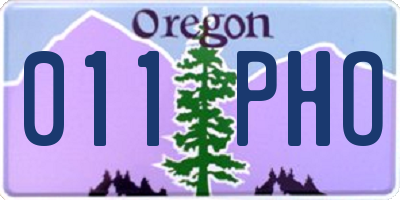 OR license plate 011PHO
