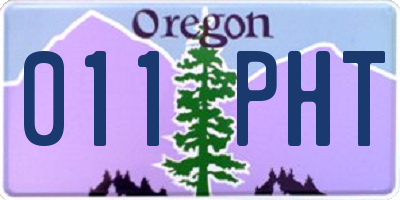 OR license plate 011PHT