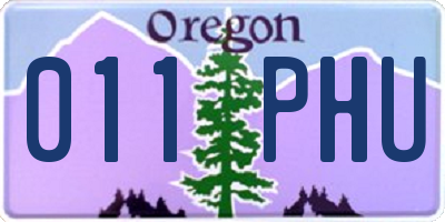 OR license plate 011PHU
