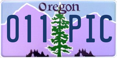 OR license plate 011PIC