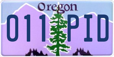 OR license plate 011PID
