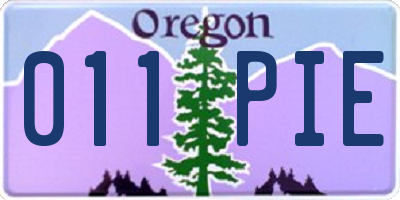 OR license plate 011PIE
