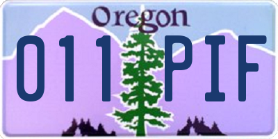 OR license plate 011PIF