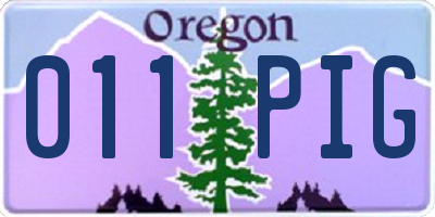 OR license plate 011PIG