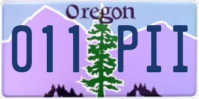 OR license plate 011PII