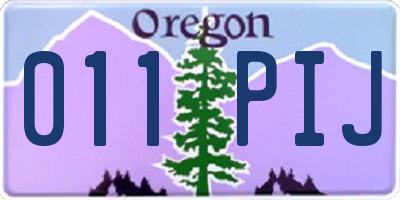 OR license plate 011PIJ