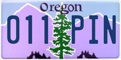 OR license plate 011PIN