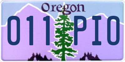 OR license plate 011PIO