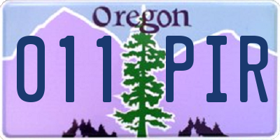 OR license plate 011PIR