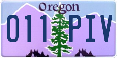 OR license plate 011PIV
