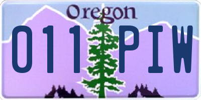 OR license plate 011PIW