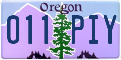 OR license plate 011PIY