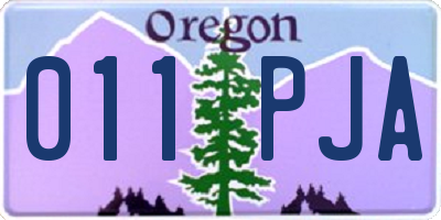 OR license plate 011PJA