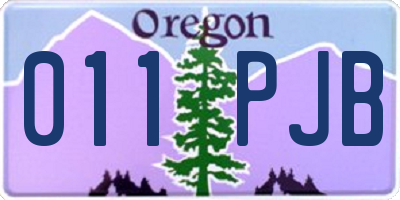 OR license plate 011PJB