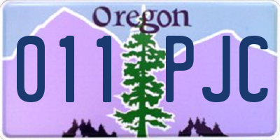 OR license plate 011PJC