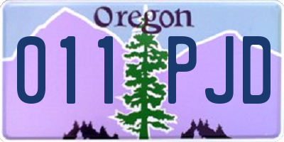 OR license plate 011PJD