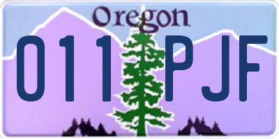 OR license plate 011PJF