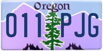 OR license plate 011PJG
