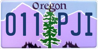 OR license plate 011PJI
