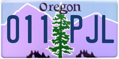 OR license plate 011PJL