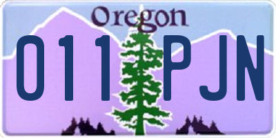 OR license plate 011PJN